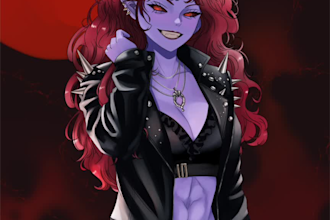 draw and design dnd fantasy character or furry character