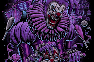 do custom illustration for t shirt clothing, band merch, company merch