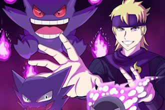 draw you as a pokemon trainer and your team with background