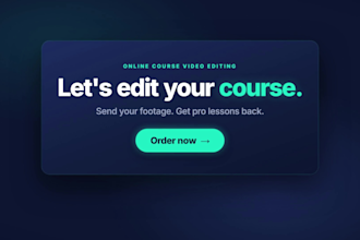 do online course video editing, webinar and screencast tutorial editing