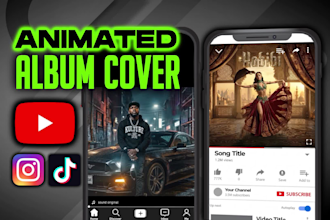 create animated album cover into a music loop for instagram