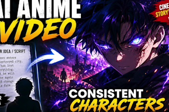 create cinematic ai anime video, anime music video, amv animation