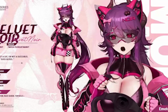 design and create 2d vtuber, vtuber rigging, live2d character, vtuber model