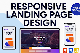 create a responsive landing page for your product, business