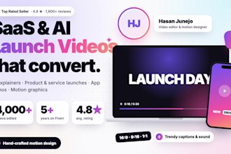make a saas explainer video, product demo or app launch video