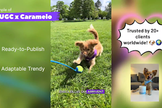 create organic ugc for pet brands with my dog tiktok, reels, amazon fr en es