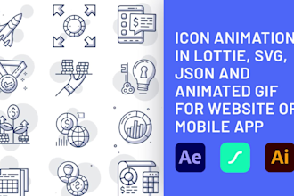 do icon animation and splash screen animation in lottie json GIF