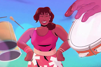 create animated lyric video, 2d cartoon music video