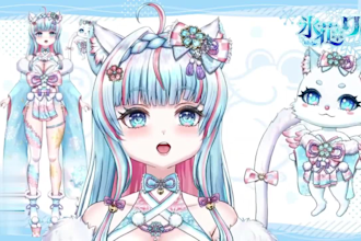 model and rig liv 2d vtuber model live2d vtuber rigging vtuber commission anime