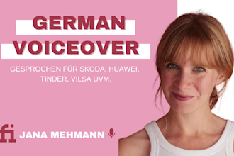 produce a female german voice over in a charming voice
