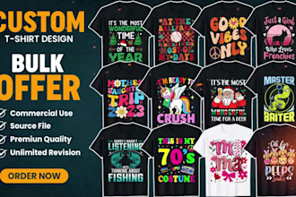 do bulk and trendy graphic t shirt design on amazon, etsy