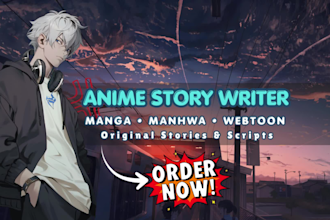 write anime, manga, manhwa and webtoon story scripts