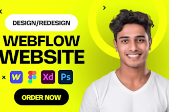 develop webflow website, convert figma, xd and ps to webflow