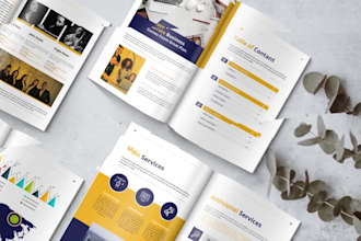 design company profile, brochure, booklet, annual report
