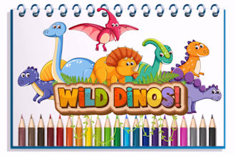 creat dinosaur KDP coloring book for kids
