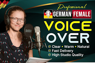 record a female german voice over in studio quality