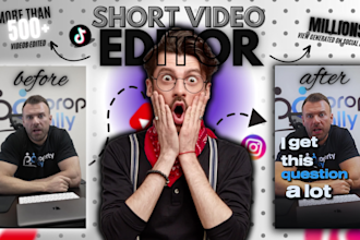 do short form video editing for tiktok, instagram reels, youtube shorts edit