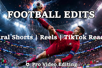 create viral football short videos and edits for youtube and tiktok