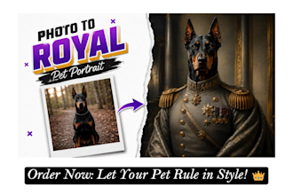 create a custom royal pet portrait from your photo