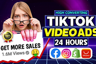 create tik tok video ads, tiktok ads and dropshipping video ads with hook