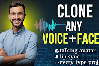 create realistic talking avatar with voice cloning with lip sync
