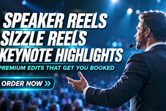 edit professional speaker reels, sizzle reels and keynote highlights
