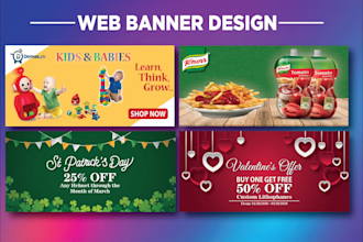 design amazing professional web banner, header, ads, cover