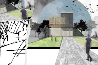 do architectural collage render, visualization, concept