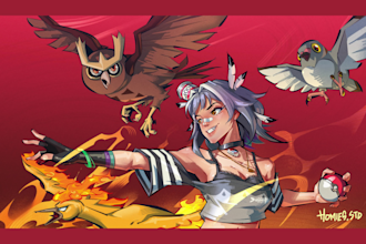 draw anime art character illustration pokemon trainer