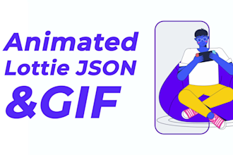 create animated gif or lottie json svg animation for web and mobile app