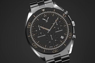 custom and realistic 3d watch model, render, 3d watch animation, product design
