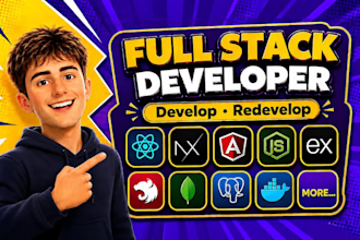 build web app as full stack developer and software developer