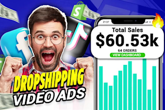 create dropshipping video ads for facebook, and tik tok