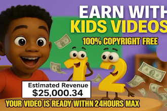 create fun kids learning animation and kids rhyme videos for youtube in 24hours