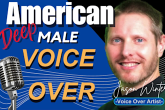 record warm, friendly, deep american male voice over