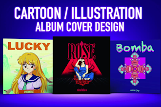 create illustrated and cartoon album covers, single and mixtape cover art design