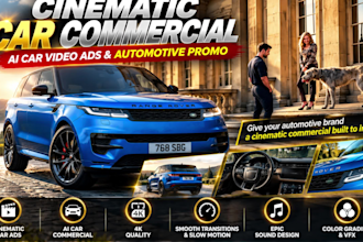 create cinematic car commercial, ai car video ads and automotive promo
