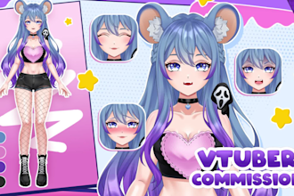 design high quality live 2d vtuber model and rigging for vtube studio