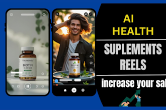 create ai health supplement reels, tiktok videos, and youtube shorts