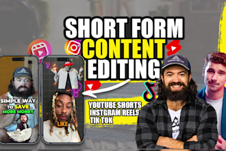 edit instagram reels, youtube shorts and tiktok videos