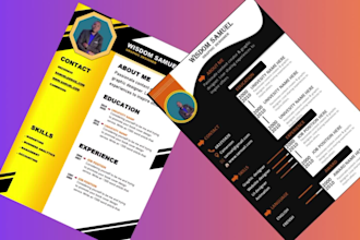 design a professional CV or modern resume