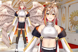 draw 2d vtuber model, live2d vtuber model, rig vtuber anime