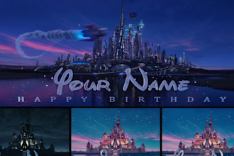 make customized disney castle happy birthday intro video