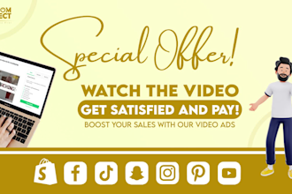 design amazing video ads for tiktok, facebook, snapchat and dropshipping