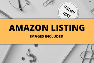 create and optimize amazon listing, images included, in italian