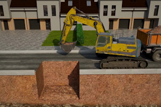 create 3d industrial animation construction visualization pipeline installation