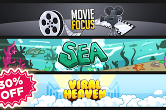 create a cartoon banner with text, for youtube, twitch etc
