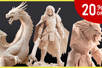 sculpting 3d character, toys, miniatures, action figures, model for 3d printing