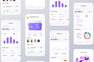 design mobile app uxui and figma clickable prototype