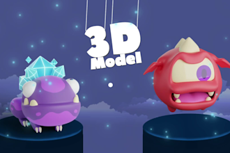 design 3d modeling character for game assets or youtube animation
